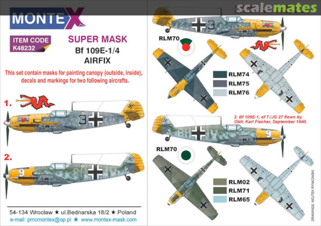 Boxart Bf 109E-1/4 K48232 Montex