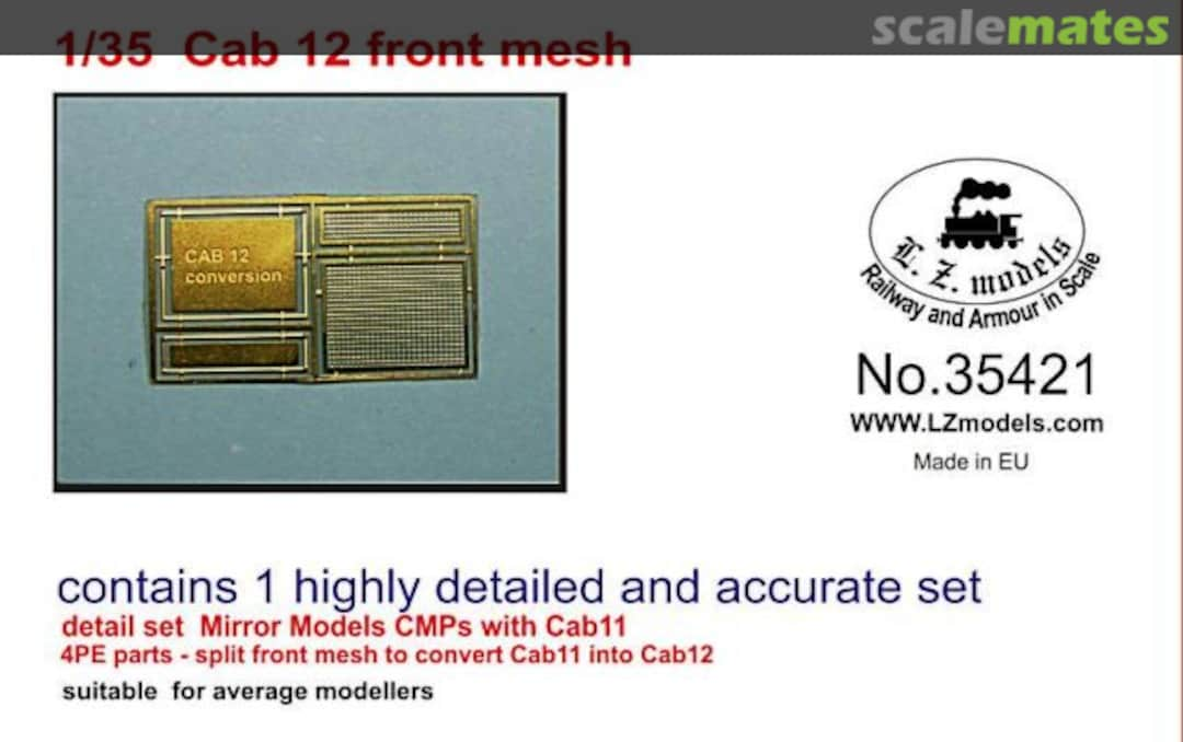 Boxart Split front mesh for Cab12 35421 L.Z. Models