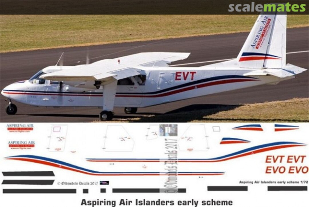 Boxart Islander - Aspiring Air early scheme OMD0477 Oldmodels Decals