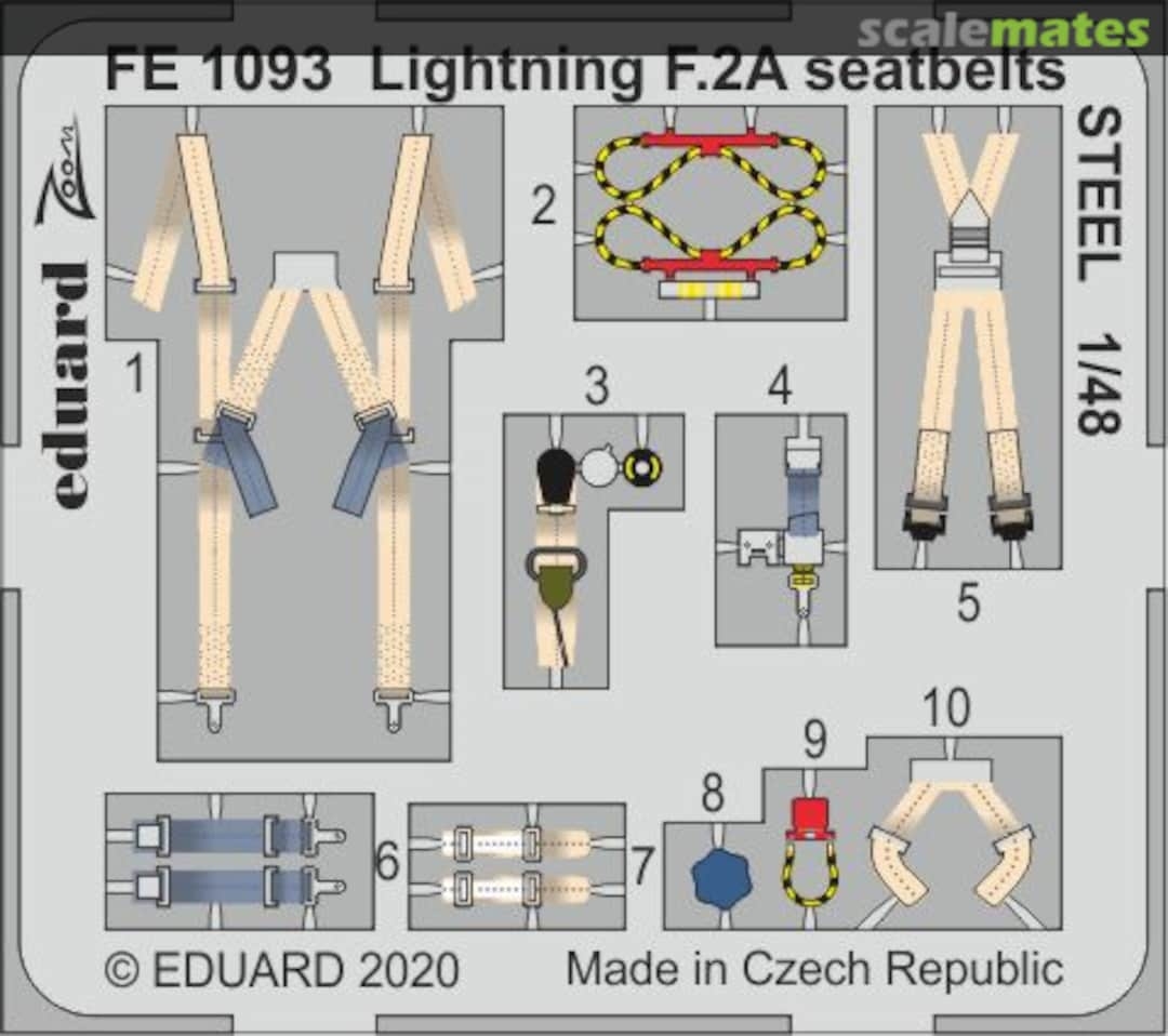 Boxart Lightning F.2A - Seatbelts STEEL FE1093 Eduard