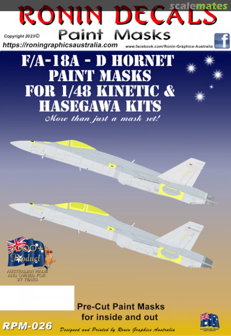 Boxart F/A-18A-D Hornet Paint Mask RPM-026 Ronin Decals