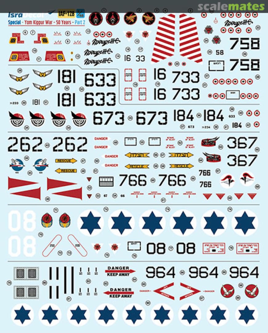 Boxart IAF in Yom Kippur War - Part 2 IAF128 IsraDecal Studio