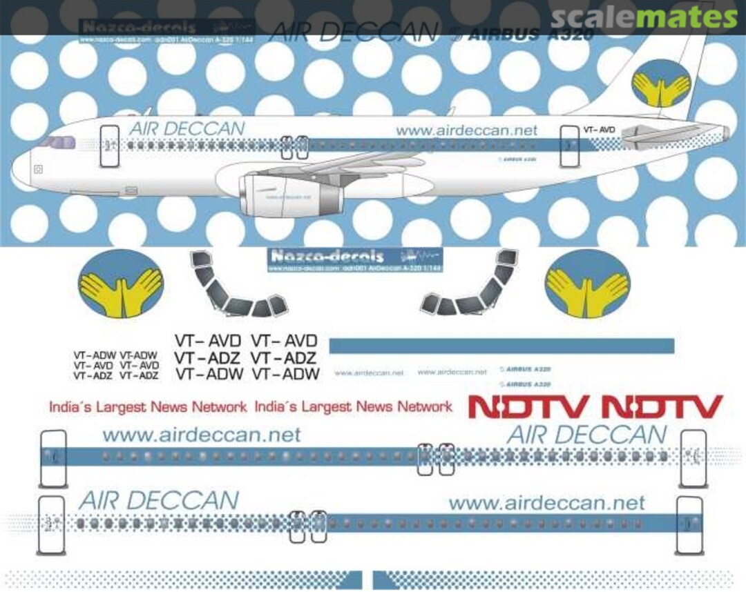 Boxart Airbus A320-232 ADN001 Nazca decals