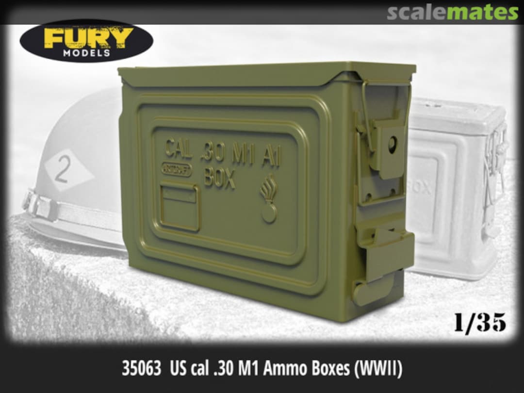 Boxart US cal .30 M1 Ammo Boxes (WWII) (6pcs) 35063 Fury Models