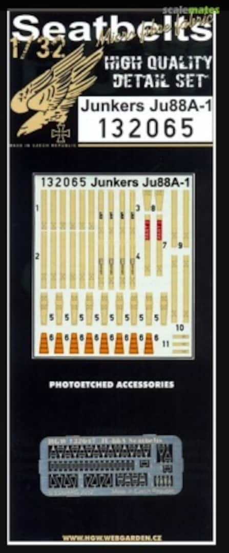 Boxart Junkers Ju88A-1 Seatbelts 132065 HGW Models