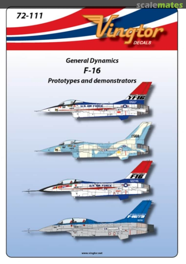 Boxart General Dynamics F-16 72-111 Vingtor Decals