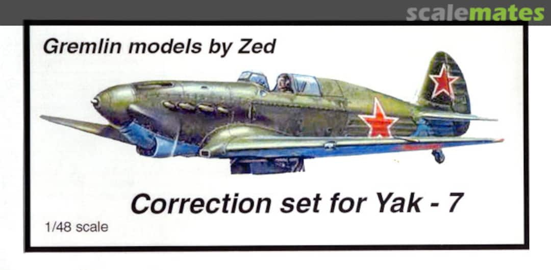 Boxart Correction set for Yak-7  Gremlin Models