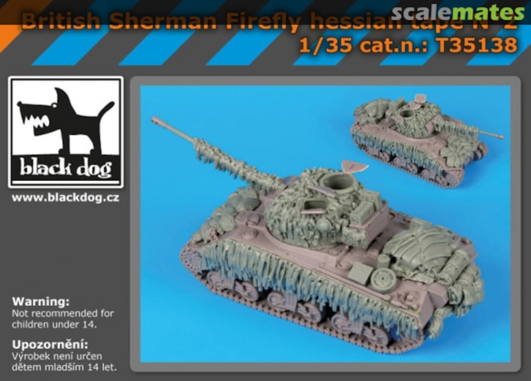 Boxart British Sherman Firefly hessian tape N°2 T35138 Black Dog