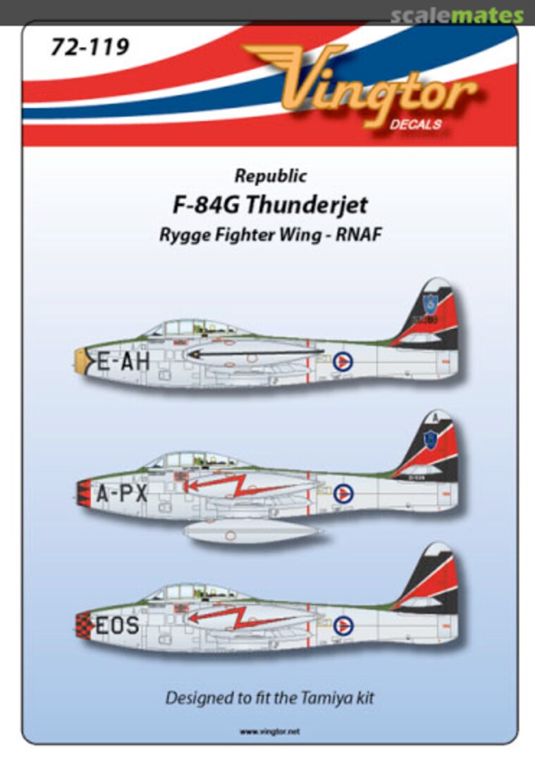 Boxart F-84G Thunderjet 72-119 Vingtor Decals