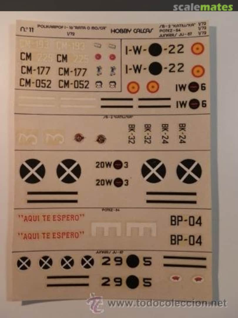 Boxart I-16, SB-2, Potez 54, Ju 87B 11 Hobby-Calcas