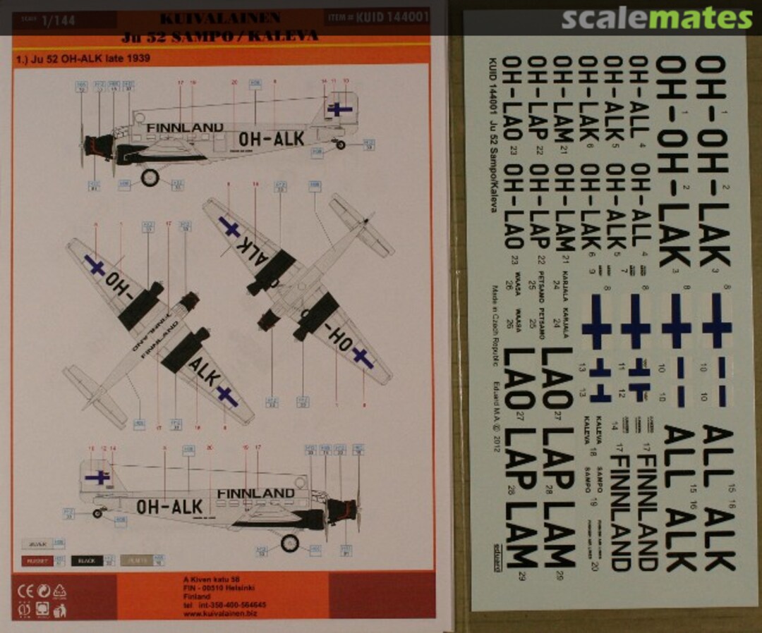 Boxart Ju 52 KUID 144001 Kuivalainen