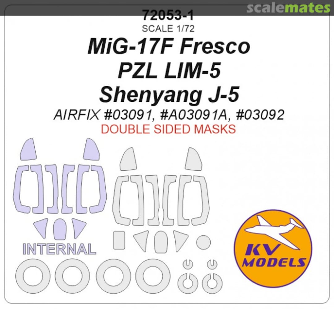 Boxart MiG-17F "Fresco" / PZL LiM-5 / Shenyang J-5 - (Double sided masks) 72053-1 KV Models