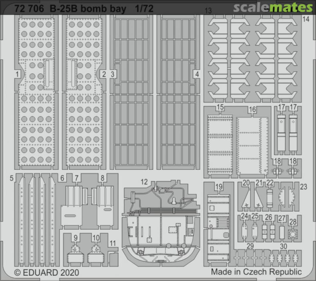 Boxart B-25B bomb bay AIRFIX 72706 Eduard