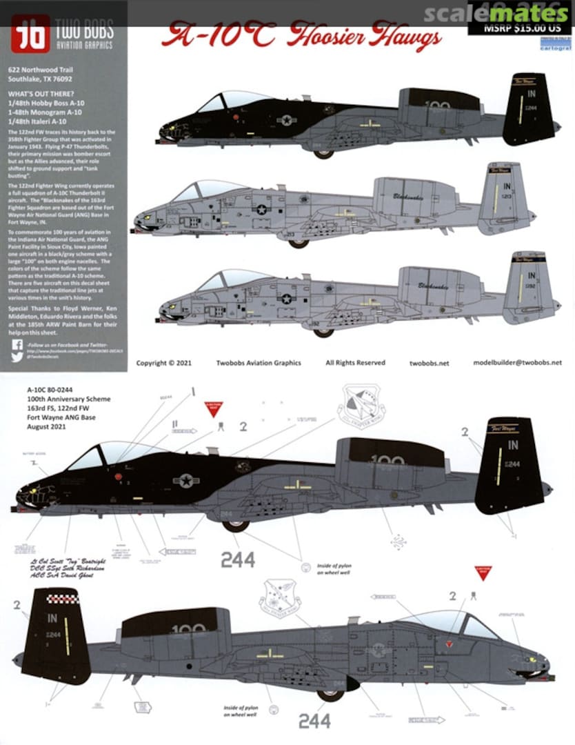 Boxart A-10C Hoosier Hawgs 48-276 TwoBobs Aviation Graphics