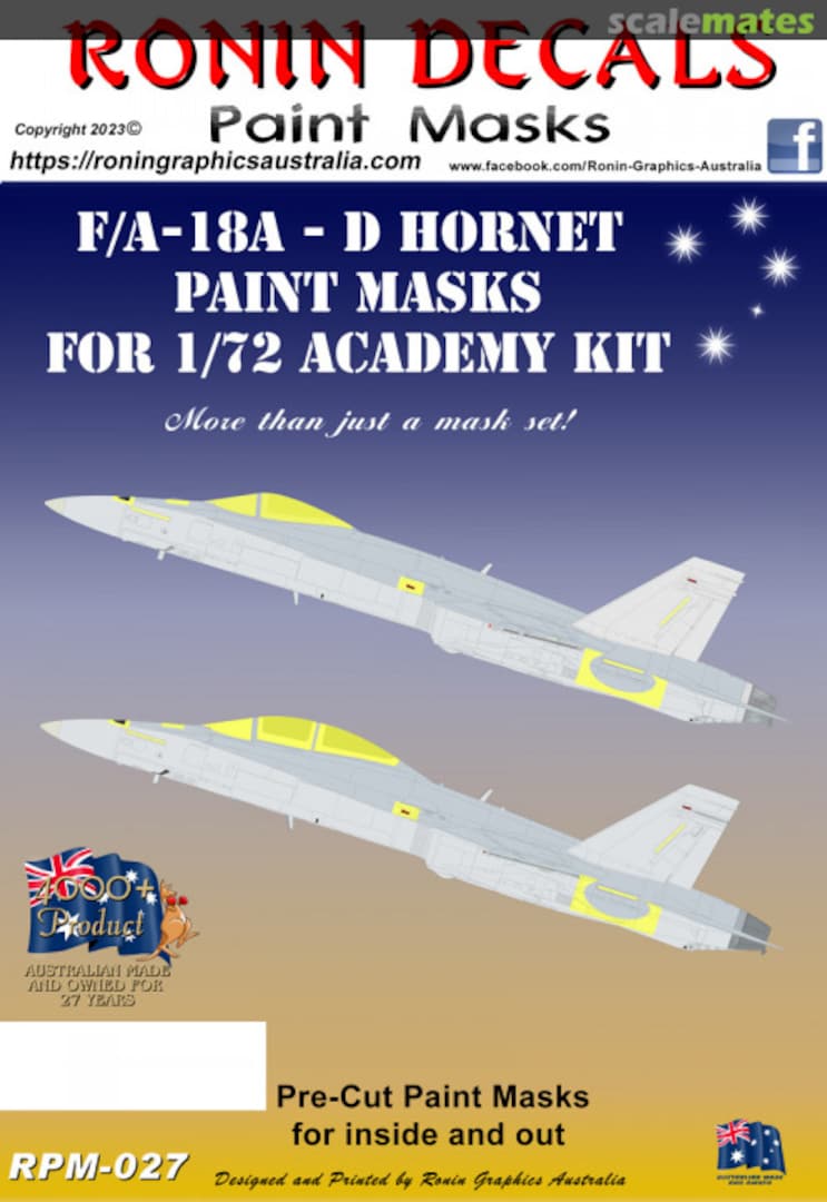 Boxart F/A-18A-D Hornet Paint Mask RPM-027 Ronin Decals