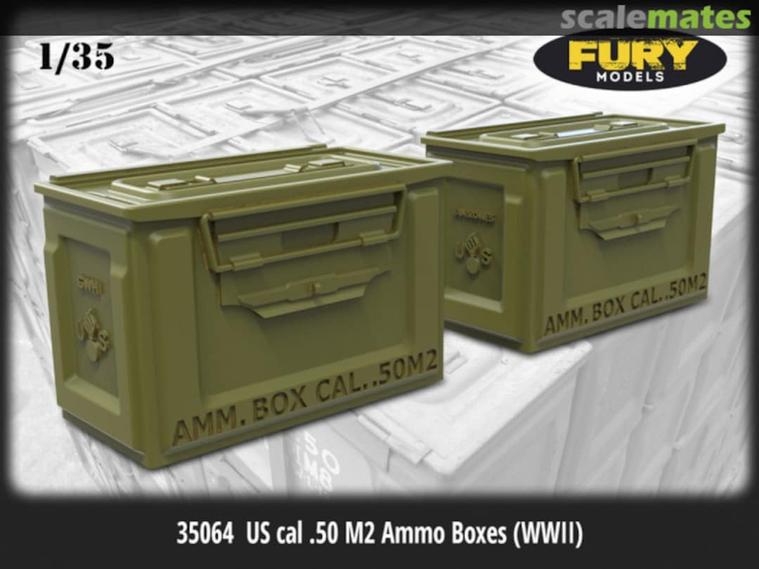 Boxart US cal .50 M2 Ammo Boxes (WWII) (6pcs) 35064 Fury Models