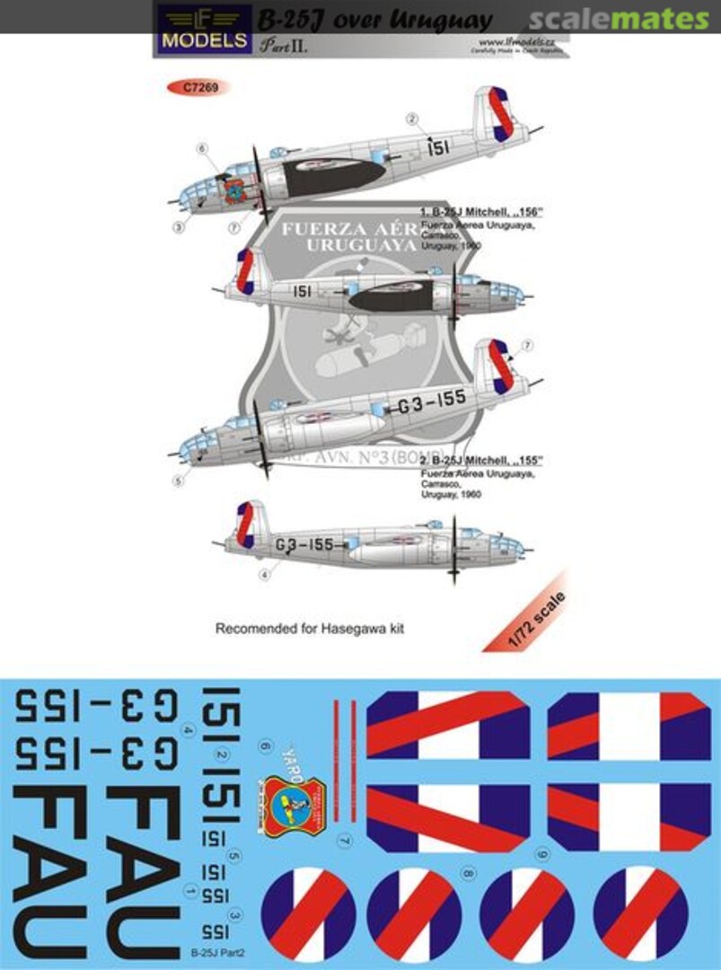 Boxart B-25J over Uruguay C7269 LF Models