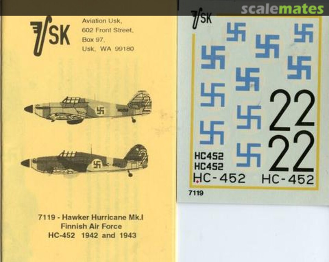 Boxart Hawker Hurricane Mk.I 7119 Aviation USK