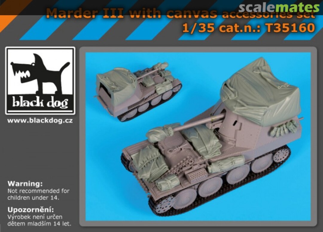 Boxart Marder III with canvas accessories set (Dragon) T35160 Black Dog