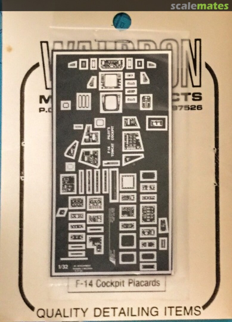 Boxart F-14 Cockpit Placards WR0055 Waldron Model Products