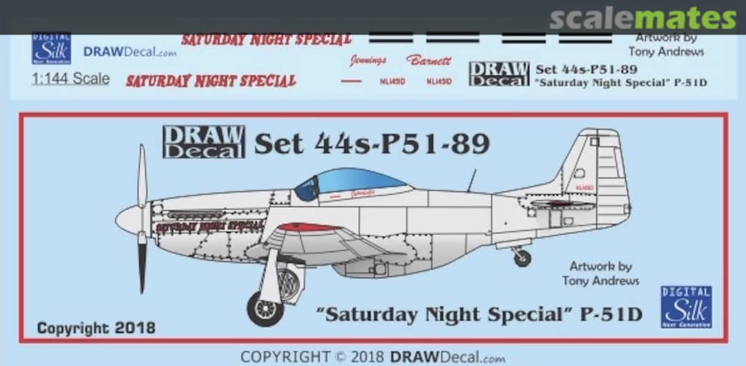 Boxart “Saturday Night Special” P-51D 44-P51-89 Draw Decal