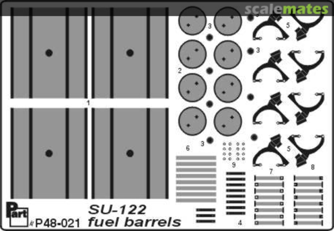 Boxart SU-122 fuel barrels P48-021 Part