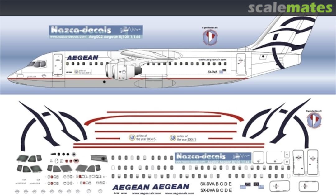 Boxart British Aerospace Avro RJ100 aeg002 Nazca decals