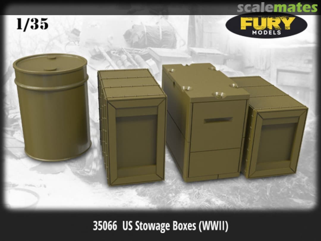 Boxart US Stowage Boxes (WWII) (8pcs) 35066 Fury Models