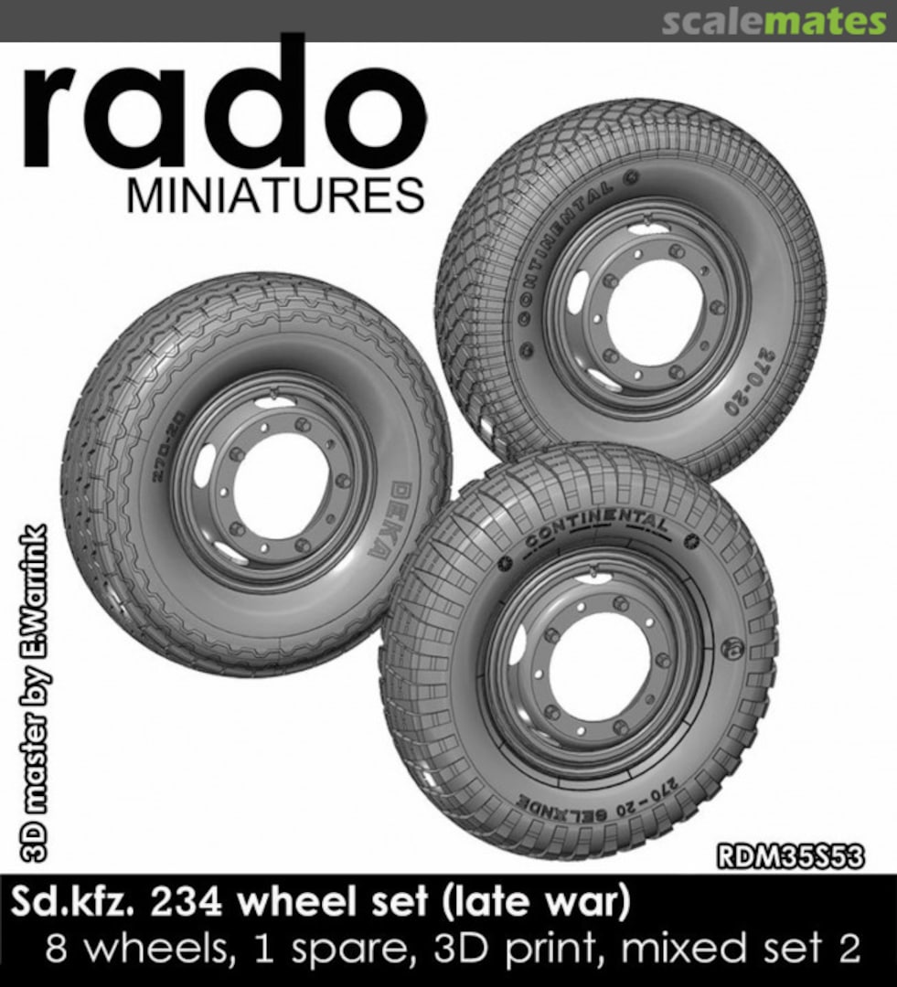 Boxart Sd.kfz. 234 Wheel Set, Late War RDM35S53 Rado Miniatures