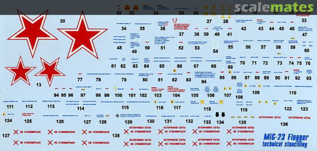 Contents MiG-23 Flogger 32-01 Authentic Decals