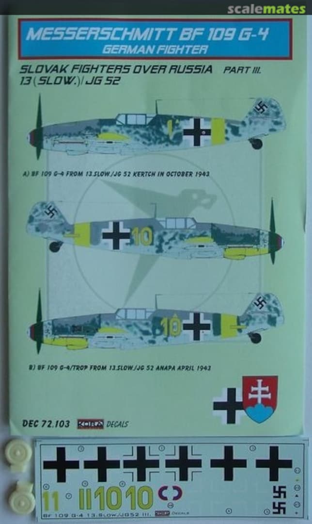 Boxart Messerschmitt Bf 109 G-2/4 DEC72103 Kora Models