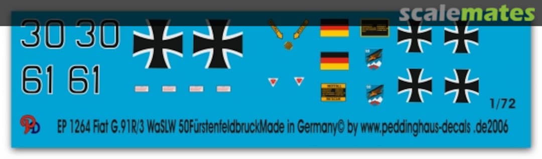 Boxart Fiat G.91 R /3 WaSlw 50 Fürstenfeldbruck EP 1264 Peddinghaus-Decals