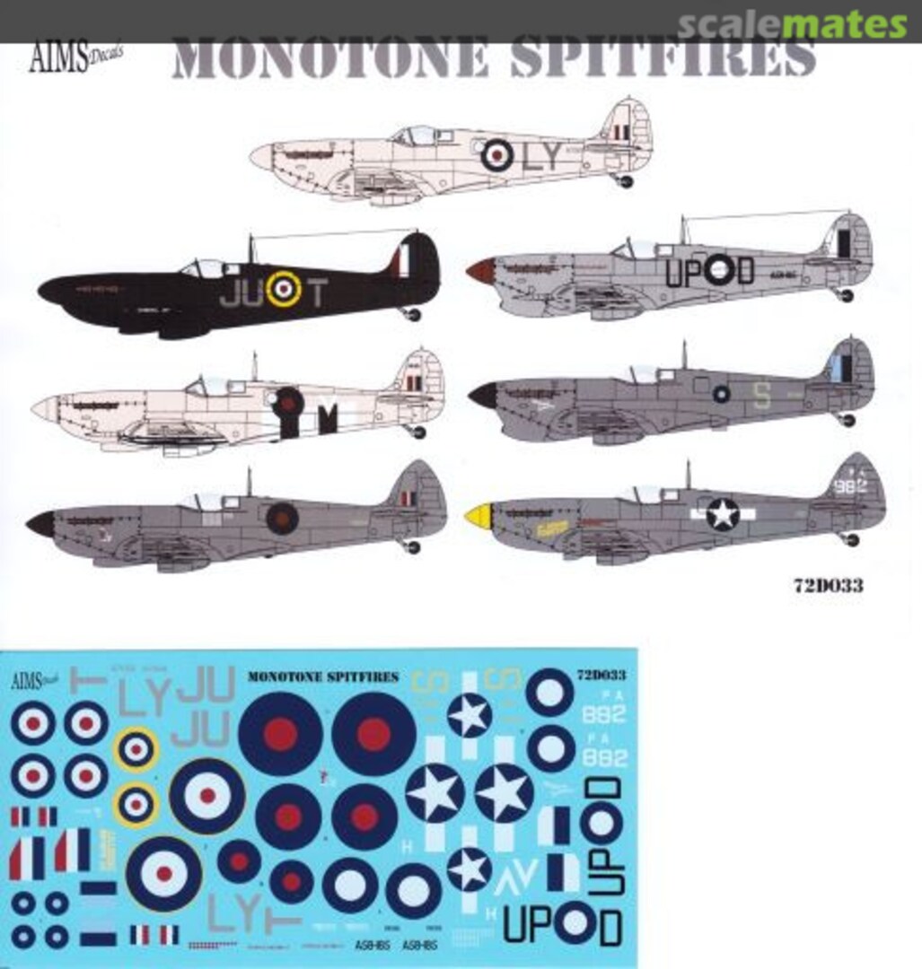 Boxart Monotone Spitfires 72D033 AIMS