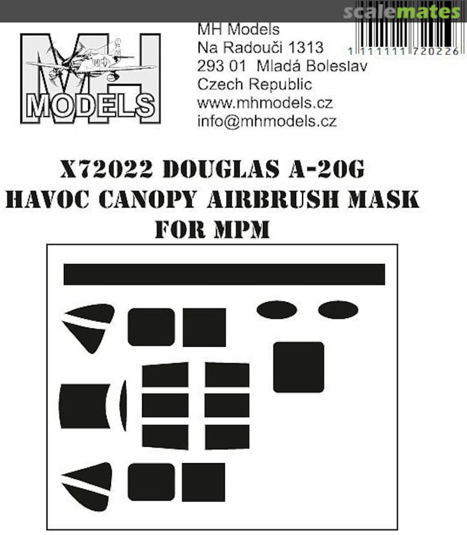 Boxart Douglas A-20G Havoc Canopy Airbrush Mask X72022 MH Models