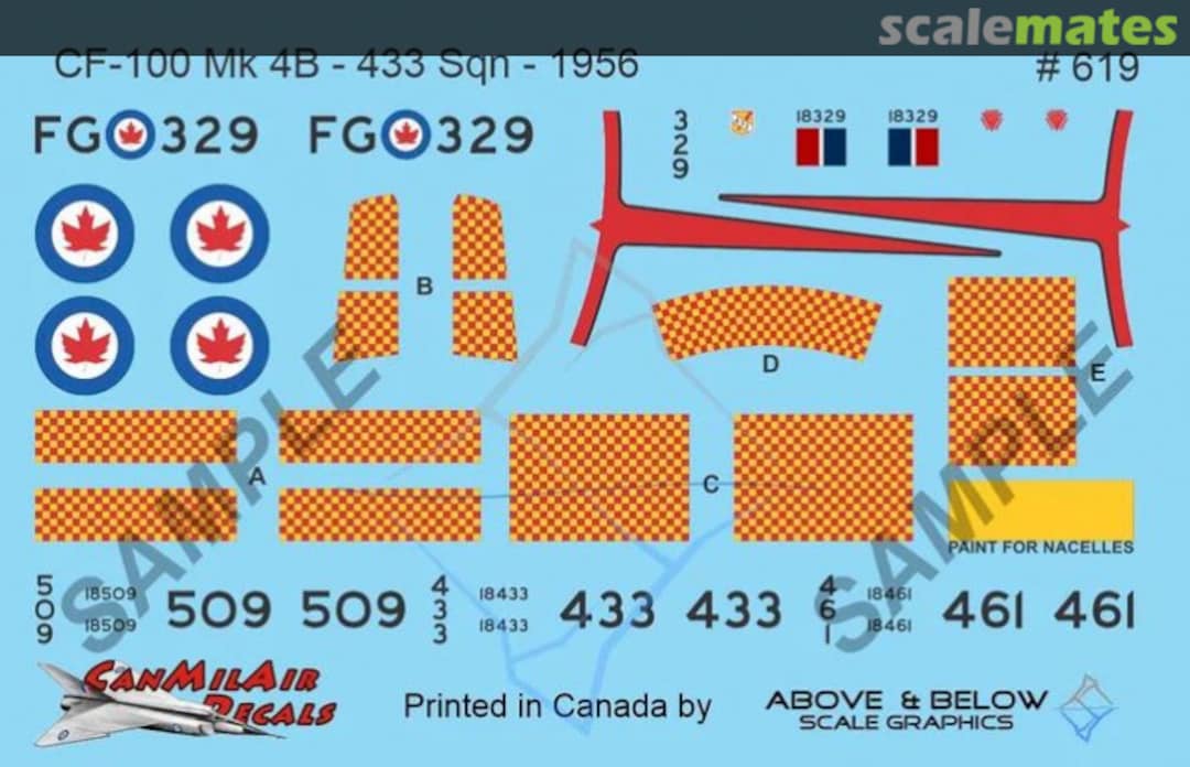 Boxart Avro CF-100 Canuck Mk. 4/5 - 433 Sqn 619 Above & Below Graphics