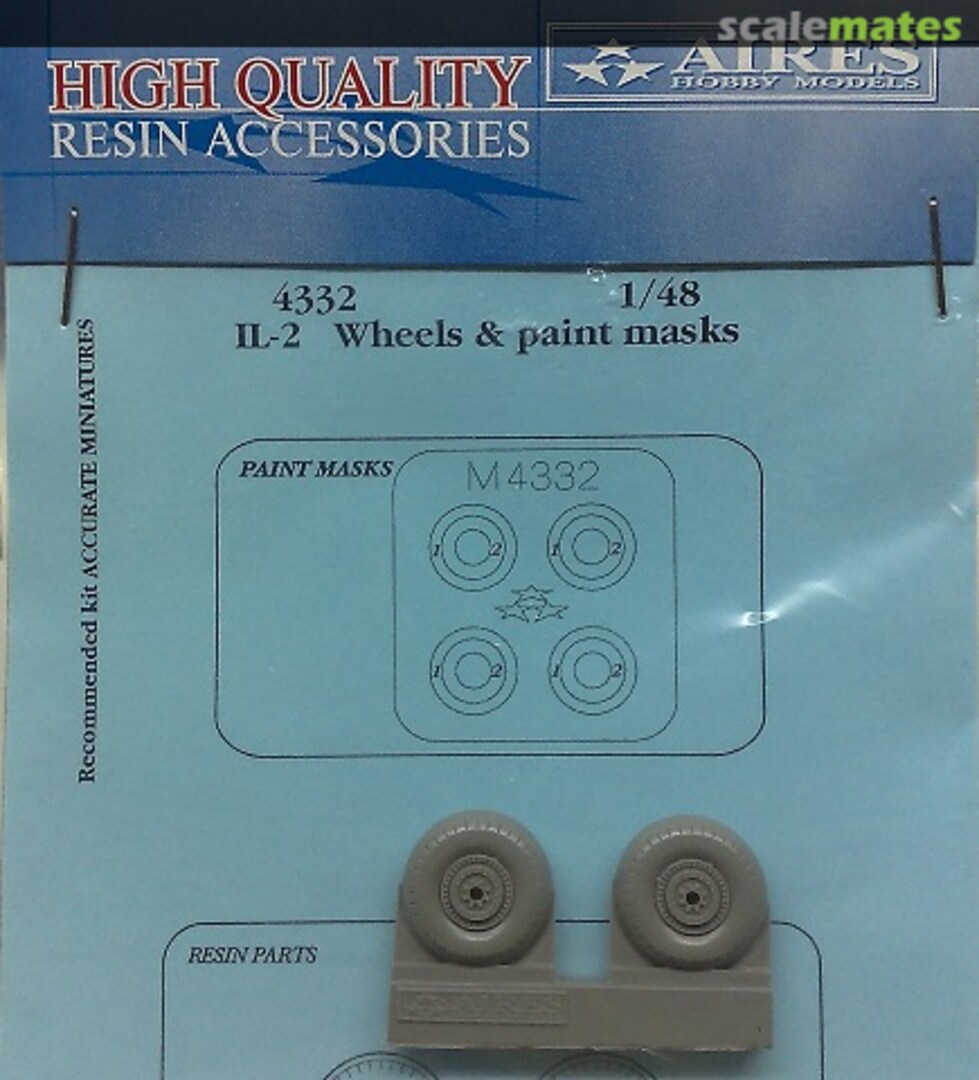 Boxart IL-2 wheels + paint mask 4332 Aires