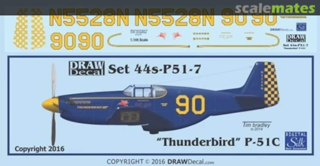 Boxart “Thunderbird” P-51C 44-P51-7 Draw Decal