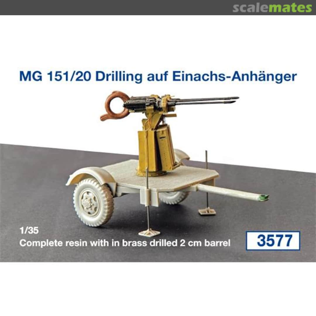 Boxart MG151/20 Drilling auf Einachs Anh 3577 Schatton Modellbau