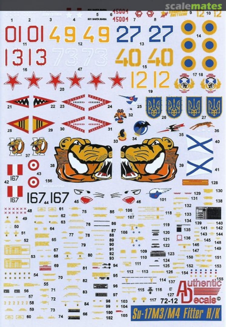 Boxart Su-17M3/M4 Fitter H/K 72-12 Authentic Decals