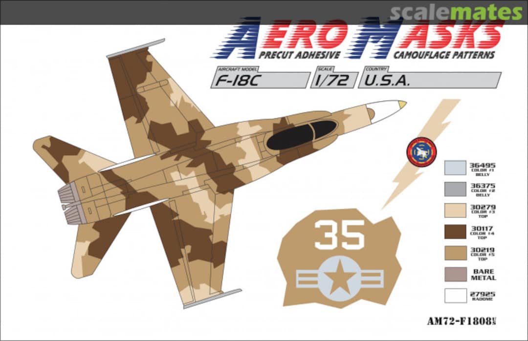 Boxart F-18C USA USNFWS 35White AM72-F1808 AeroMasks