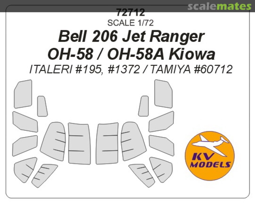 Boxart Bell 206 Jet Ranger / OH-58 / OH-58A Kiowa 72712 KV Models