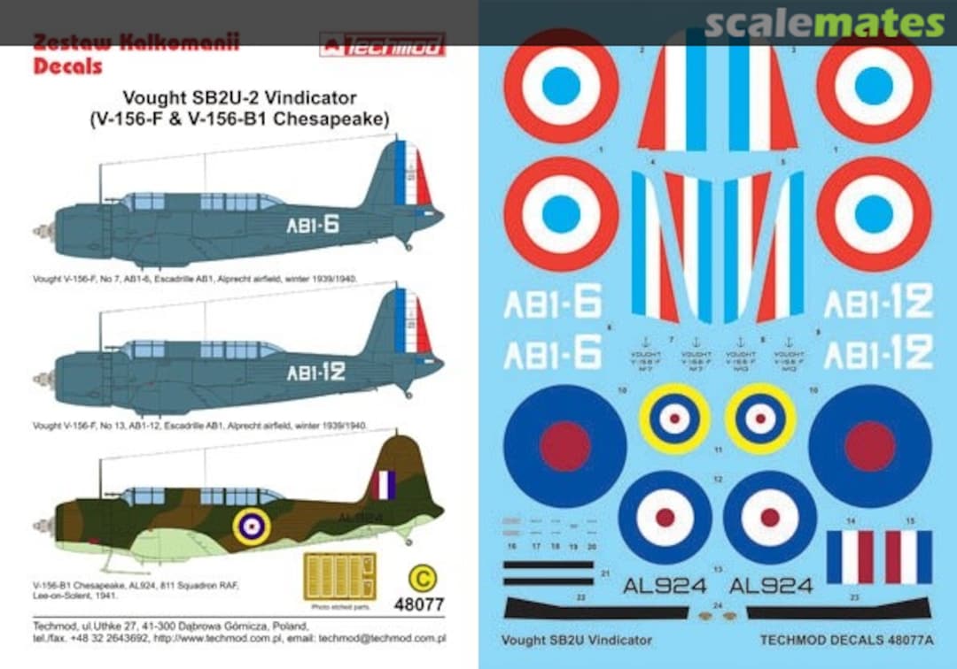 Boxart Vought SB2U-2 Vindicator (V-156-F & V-156-B1 Chesapeake) 48077 Techmod