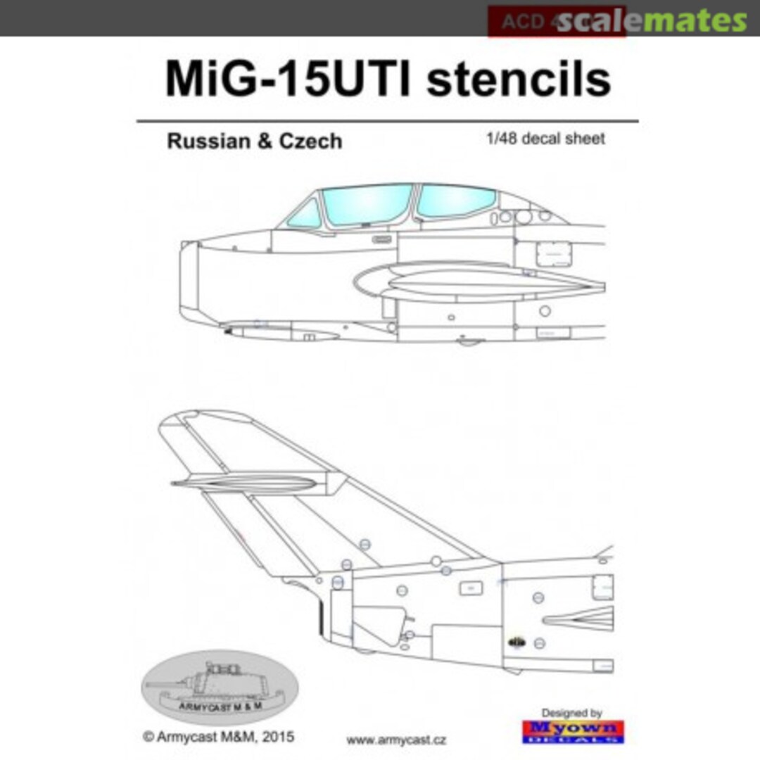 Boxart MiG-15 UTI stencils ACD 48 007 Armycast M&M