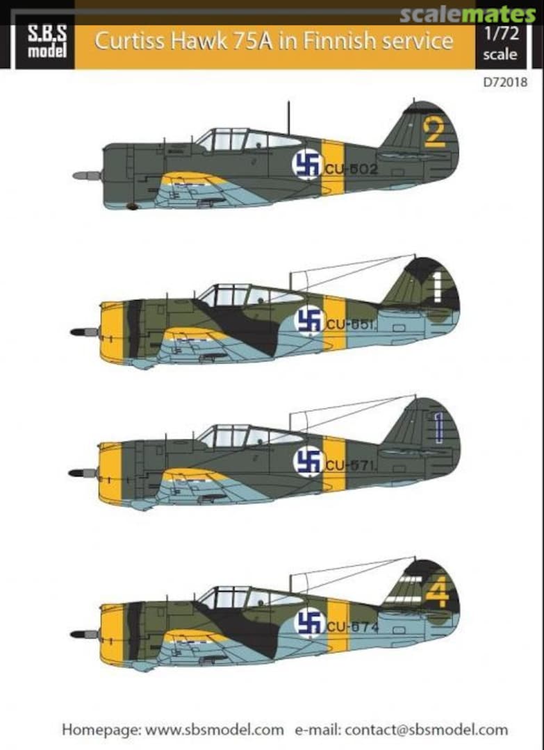 Boxart Curtiss Hawk 75A D72018 SBS Model