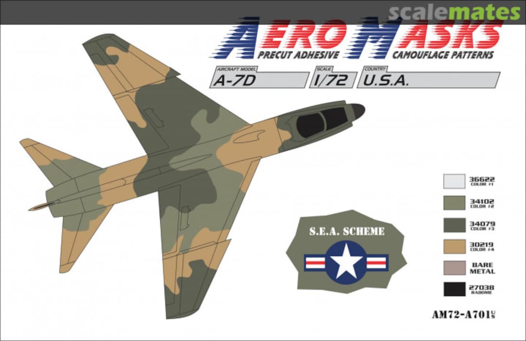 Boxart A-7D USA SEA Scheme AM72-A701 AeroMasks