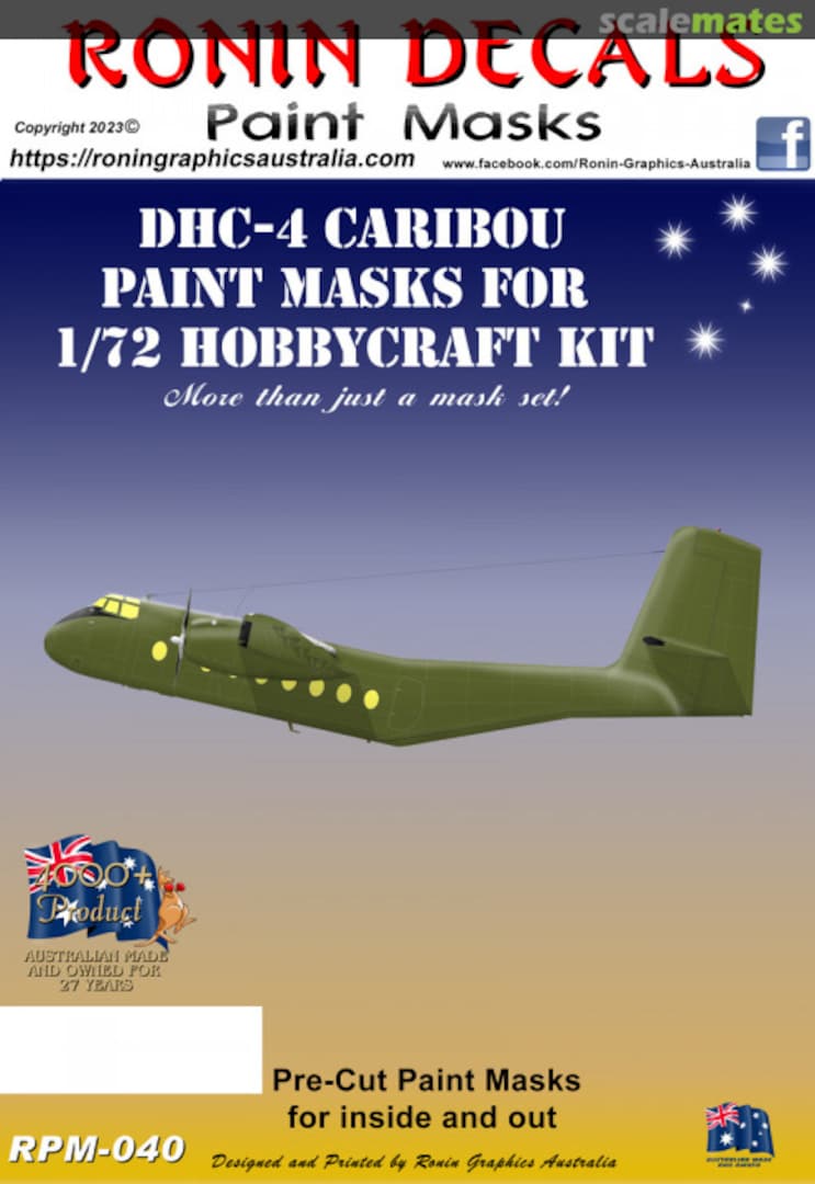 Boxart 1/72 DHC-4 Caribou Paint masks for Hobbycraft kit RPM-040 Ronin Decals