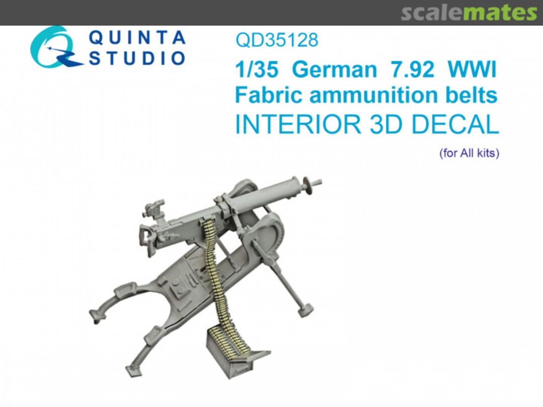 Boxart German 7.92 WW1 Fabric ammunition belts interior 3D decals QD35128 Quinta Studio