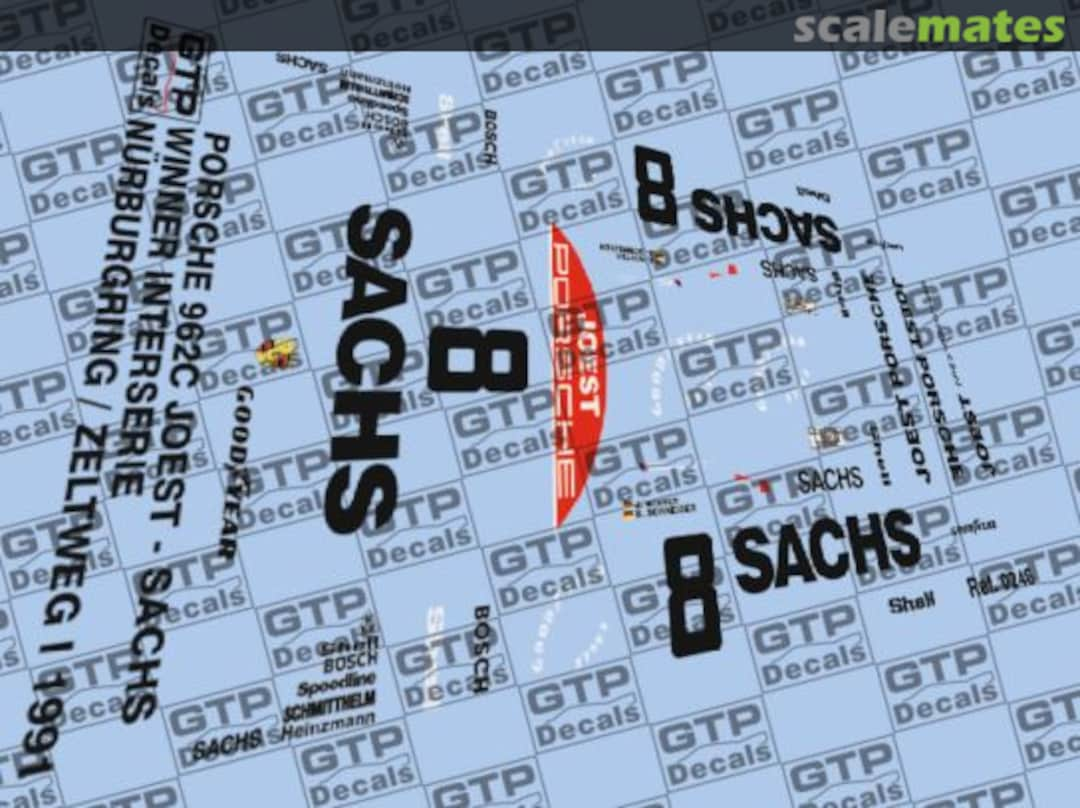 Boxart Porsche 962C - Joest Racing - Sachs - Interserie - Nürburgring, Zeltweg 1991 0246 GTP Decals