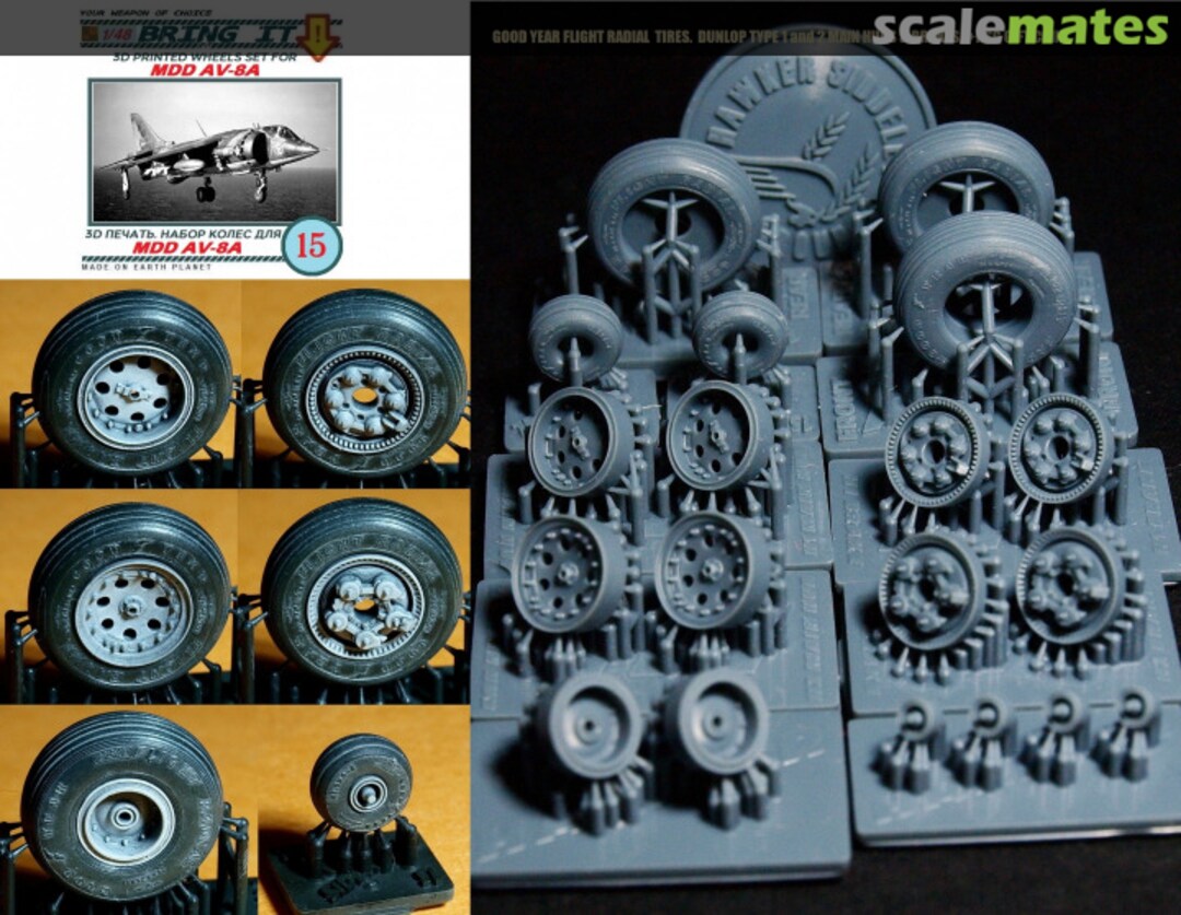 Boxart MDD AV-8A H1 & AV-8B H2 wheels set  15 MLH/Bring It!