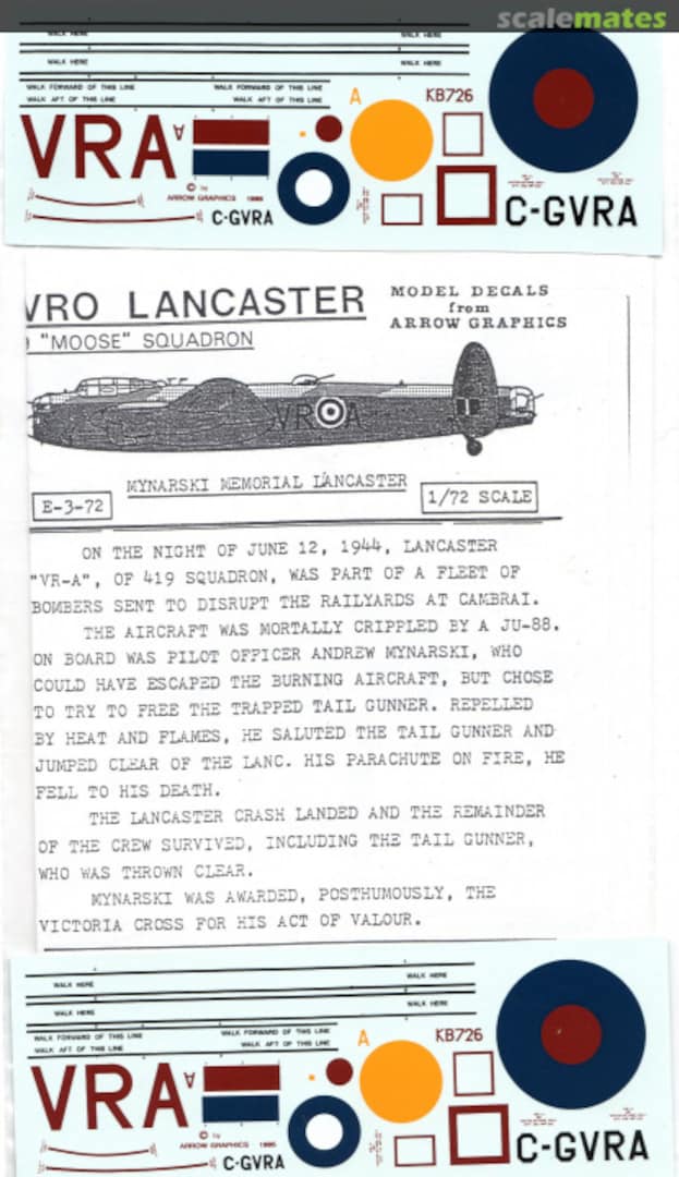 Boxart Avro Lancaster - 419 "Moose" Squadron E-3-72 Arrow Graphics